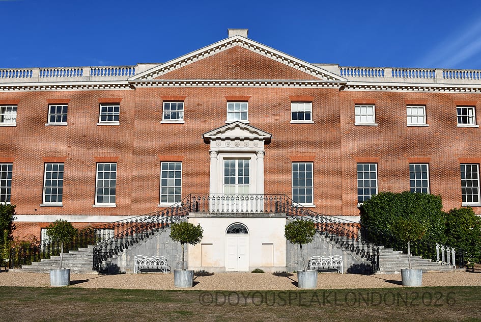 Osterley House garden front with its double staircase, Osterley Park, west London