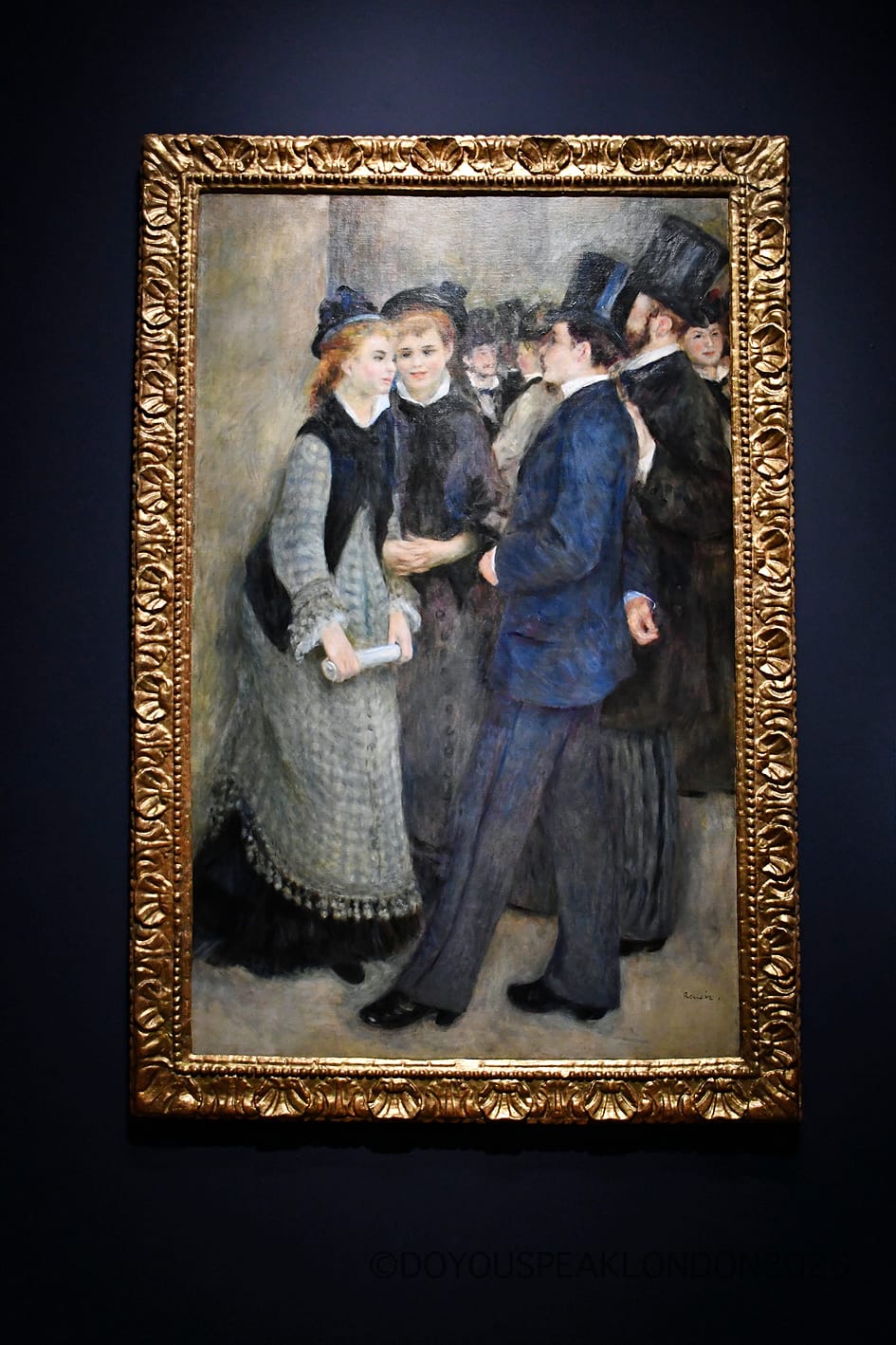 Renoir painting of elegant Parisians in the street at the National Gallery exhibition