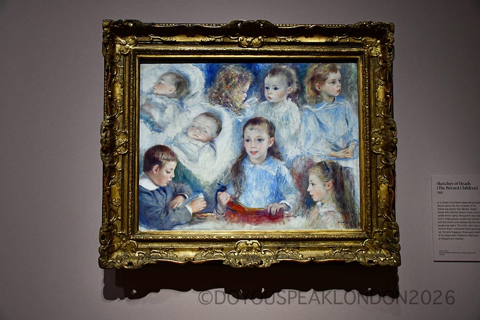 Renoir's studies of children's faces at the Renoir and Love exhibition