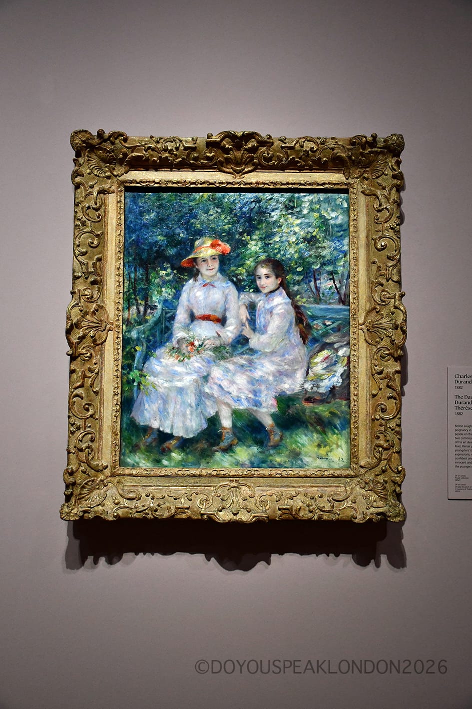 Renoir painting of two girls in a garden at the National Gallery