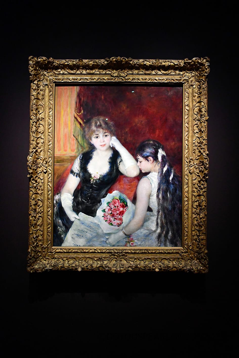 Renoir painting of two women in a theatre box at the Renoir and Love exhibition