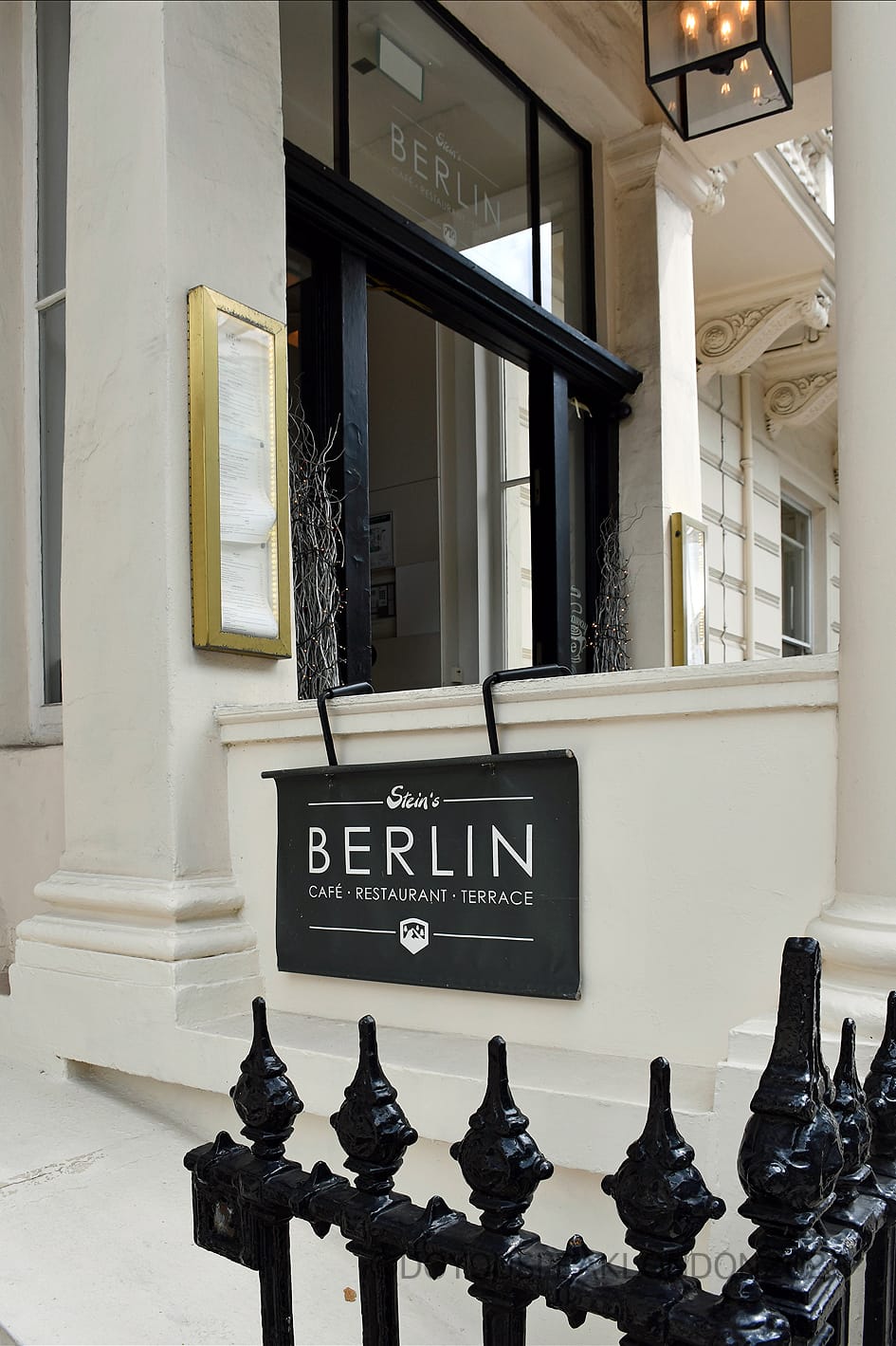 Stein's Berlin café, restaurant and terrace sign on Exhibition Road